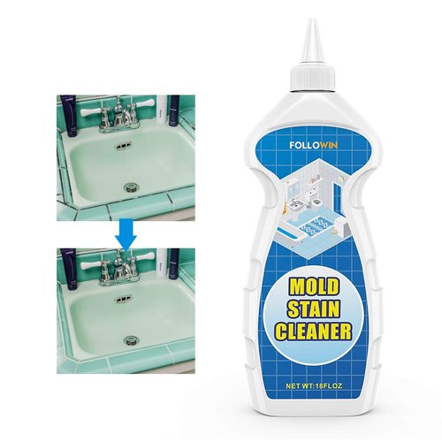 FOLLOWIN Mold and Mildew Bathroom Cleaner Gel 18oz, Household Stain Cleaner for Showers Tiles Grout Sealant Sinks