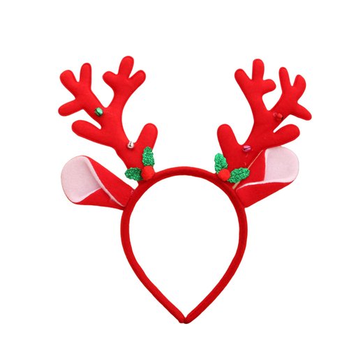 Macute Christmas Headbands for Women Elk Antlers Headband Cute Deer Ears Hair Band Deer Costume for Christmas Party 1PCS (Red, Universal)