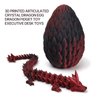 Bismion 3D Printed Dragon Toy 12" Crystal Dragon Fidget Executive Desk Dragon Egg
