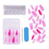 KISS Jelly Fantasy On-Trend Translucent Sculpted Nails, Long, Coffin, “Jelly Baby”, Durable, Easy To Apply, Includes Pink Gel Nail Glue, Mini Nail File, Manicure Stick & 28 Fake Nails