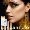 3 Pcs Body Glitter Stick, Waterproof Mermaid Face Glitter Gel, Holographic Mermaid Sequins Chunky Glitter, Music Festival Chunky Glitter Makeup for Body, Face, Hair and Lip (Siliver&Gold&Pink)
