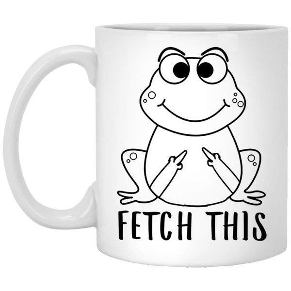 Lovesout Funny Frog Fetch This Middle Finger Christmas 2025 Gifts White Coffee Mug 11oz