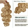 Body Wave Blonde Tape in Hair Extensions Balayage Human Hair Extensions 50grams/20pcs Strawberry Blonde to Bleach Blonde Body Wave 100% Remy Hair pieces Tape on Extensions(H#27/613)…