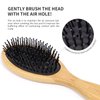 SIXPLUS Bamboo Hair Brush For Women Men Natural Bamboo Paddle Detangling Hairbrush For Thick Curly Thin Long Short Wet/Dry Hair Smoothing Massaging Scalp