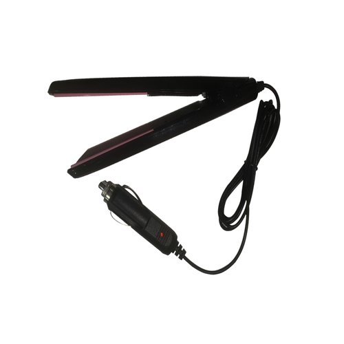 Unifizz 12V Portable Car Hair Styler Travel Black and Pink Hair Straightener Flat Iron Straightening