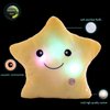 sofipal Creative Twinkle Star Shaped Plush Pillow, LED Night Light Glowing Cushions Plush Stuffed Toys Gifts for Kids, Decoration (Yellow)