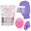 Jean Pierre Cosmetics Face Spa Bundle, Gift Set, Face Scrubber + Exfoliating Scrub Set + Individual Makeup Remover Wipes