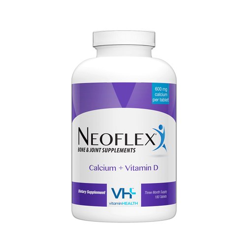 Neoflex Calcium + Vitamin D Dietary Supplement, Bone & Joint Health Supplement, 180 Capsules
