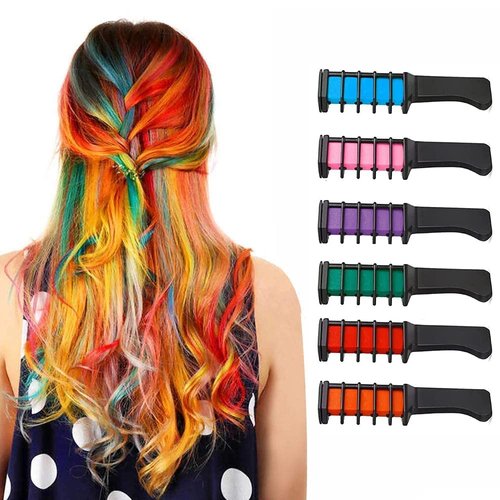 IVYRISE Colorful Hair Chalk Pens Combs Temporary Color Non-Toxic Hair Dye Coloring Set for Party ...