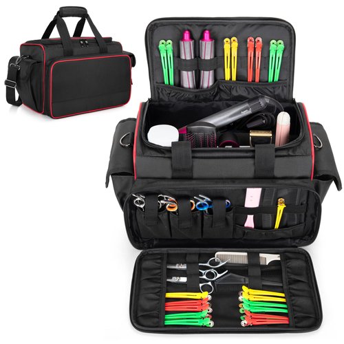 BAFASO Barber Case with Adjustable Dividers, Travel Hairdresser Bag Holds Various Hair Cutting To...