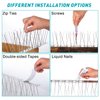 Boenoea Bird Spikes, Bird Repellent Devices Outdoor of Stainless Steel for Fence Windowsill Roof, Bird Deterrent Spikes for Small Bird and Squirrels (3.3FT)
