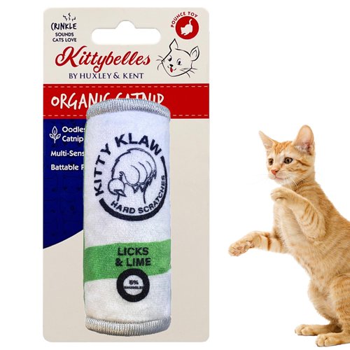 Huxley & Ket Plush Cat Toy | Kitty Klaw Licks & Lime | Nappy Hour Strong Catnip Filled Cat Toy | Plush Interactive Kitten and Cat Toy with Catnip and Crinkle | Kittybelles