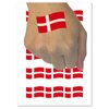 Denmark with Waving Flag Cute Temporary Tattoo Water Resistant Fake Body Art Set Collection - 15 2" Tattoos (1 Sheet)