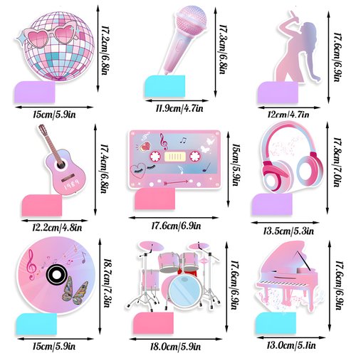 Birthday Party Decorations Music Lover Honeycomb Centerpieces,KSKSPE Party Decorations for Singer Themed Party Girls Birthday Fans Celebration Party Supplies