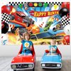 Hot Cars Birthday Banner Backdrop for Wheels Birthday PartyBackdrop,race car birthday party supplies，race car birthday party supplies,Birthday Party Background banner (7x5ft)