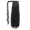 IMISSU Long Kinky Curly Wrap Around Ponytail Extension Synthetic Hair Extensions Clip in Hairpiece (Black)