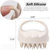 Hair Scalp Massager Shampoo Brush Hair Scrubber Scalp Shampoo Brushes Hair Washing Brush Silicone Scalp Exfoliator for Dandruff Removal- Beige