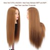 Mannequin Head Human Hair, 80% Real Hair 26-28" Cosmetology Mannequin Head Hair Styling Hairdressing Practice Training Doll Heads with Clamp Holder and Tools (#27 Light Brown)