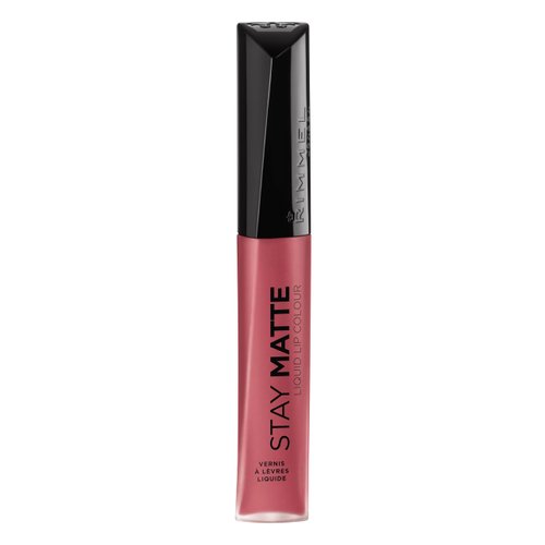 Rimmel London Stay Matte Liquid Lip Color with Full Coverage Kiss-Proof Waterproof Matte Lipstick Formula that Lasts 12 Hours - 100 Pink Bliss, .21oz