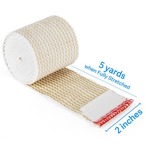 LotFancy Elastic Bandage Wrap, (2" Wide x 15 Feet), 4 Pack Cotton Compression Bandages with Self-Closure on Both Ends, Support & First Aid for Sports, Medical, Injury Recovery