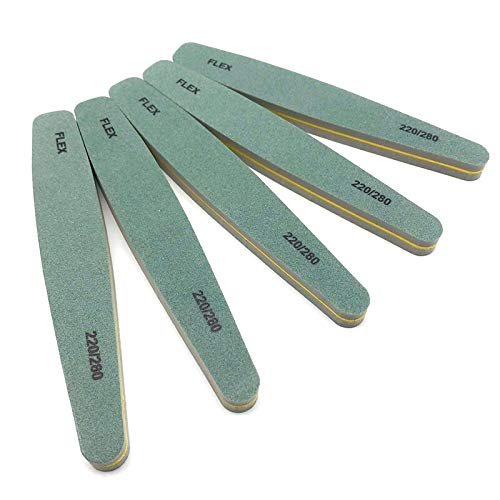 Nail Files Bufers 5pcs Nail File Buffer 220/280 Grit Diamond Nail Buffer Block Sponge Lime a ongle Sanding UV Gel Polishing Tools - (Color: 180-220)