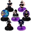 Wednesday New Addams Party Decorations, 7Pcs Honeycomb Centerpieces for Wednesday Birthday Party Supplies, Double Sided Table Decorations Centerpieces Party Favors