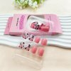 Short Press on Nails Square Shape Pink Fake Nails with Flower Daisy Leaves Design Nails Press ons Glossy Glue on Nails Cute Acrylic Nails Full Cover Stick on Nails for Women 24 Pcs
