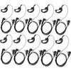 Lsgoodcare 2-Pin Advanced G Shape Police Earpiece Headset PTT with Mic Compatible with Motorola 2 Way Radio CP040 CP200 XTNi DTR VL50 Walkie Talkie Earphone -Pack of 10