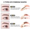 Eyebrow Stencil,Three types of eyebrows, Reusable Eyebrow Template, 3 Minutes Makeup, Suitable for Women girl Black