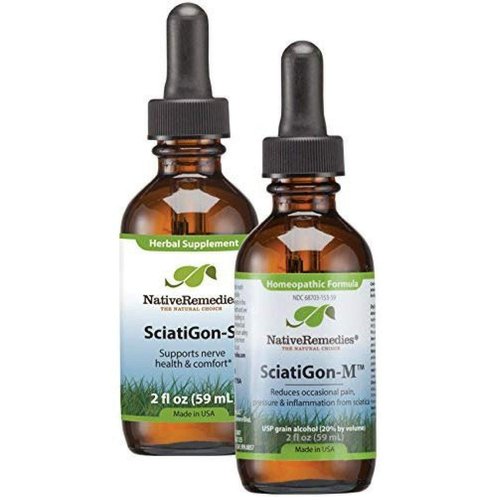 Native Remedies Complete Sciatigon ComboPack - All Natural Herbal Supplement Helps Reduce Pressure on The Sciatic Nerve and Natural Homeopathic Remedy Reduces Pain, Cramping and Numbness