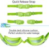 EverSport Kids Portable Swim Goggles, Pack of 2 Swimming Goggles for Children Teens, Anti-Fog Anti-UV Youth Swim Glasses Leak Proof for Age4-16, Green/Black & Green