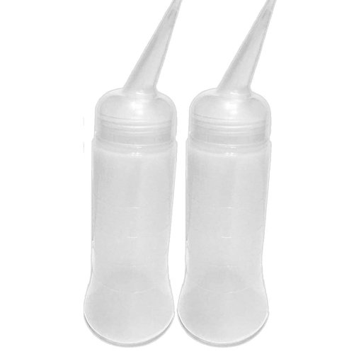 EZPRO USA Squeeze Bottle 8 to 10 oz, 8 ounce Applicator on Hair, Oil Ink Tattoo Squeeze Bottle with Angled Tip, Clear, Pack of 3