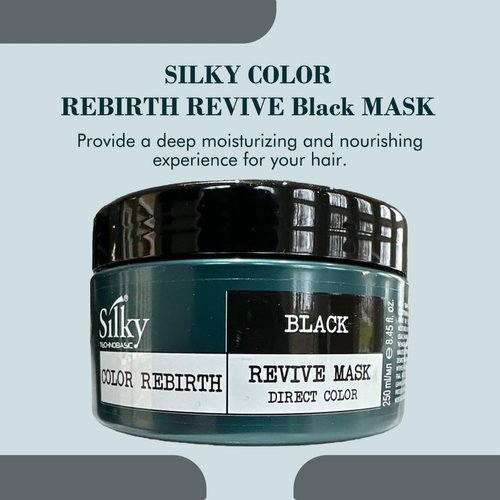 SILKY Technobasic Black Revive Mask - Color Depositing Hair Mask - Semi-Permanent Hair Color Mask with Hydrating & Restoring Dry Hair - 250ml/8.45oz
