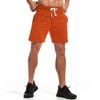 AMY COULEE Mens Athletic Workout Shorts 5.5" Cotton Casual Shorts Elastic Waist Joggers Sports Sweat Shorts (Orange, XL)