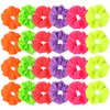 24 Pcs Neon Scrunchies for Hair 80s Neon Hair Accessories for Women Scrunchy Tie Elastic Hair Tie Bands Solid Color Ponytail Scrunchy