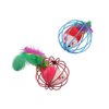 Kopida 4 Pcs Cat Toy Balls, Cat Mouse Ball Cage Cat Mouse Toy Colorful Cat Interactive Toy Pet Supplies Cat Accessories Cat Mouse Ball Toy