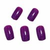 MISUD Press on Nails Medium Square Fake Nails Glossy Glue on Nails Purple Acrylic Nails Squoval Artificial Nails Bling Glitter Stick on False Nails with Design 24 pcs