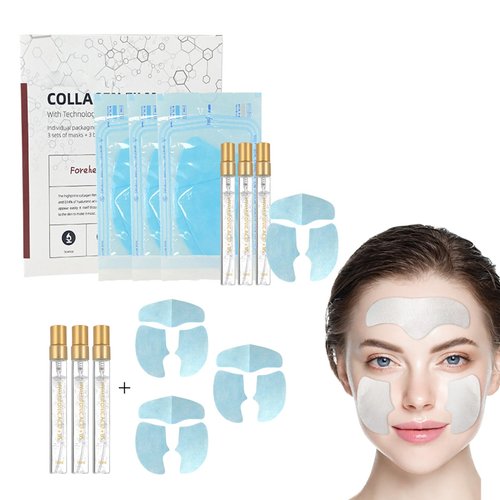 Skynpure-Pure Collagen Films, Collagen Supplement Film, Melting Collagen Film, Highprime Collagen Film for Face, With Protein Essence (3 facial masks + 3 bottles of essence water)