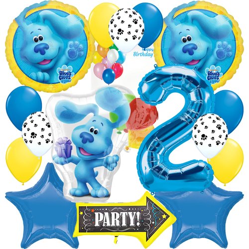 Blues Clues Party Supplies Foil Balloon Bouquet Decoration, Multicolored, Party Accessory, 2nd Birthday