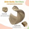 Human Hair Extensions Sew in Blonde Highlights Hair Weft Extensions Real Human Hair Light Ash Blonde Mixed with Platinum Blonde Balayage Bundles 12 Inch 80grams Hand Tied Blonde Hair Weave