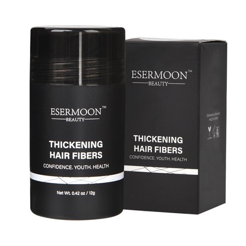 Hair Fibers (12g), Hair Fibers for Thinning Hair, Hair Building Fibers, Hairpiece Filler, Increase Hair Density, Styling Powder for Women & Men, Hair Makeup, Premium Formula Thickening (BLACK)