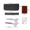 JISTL Hair Cutting Scissors Hair Thinning Texturizing Shears Hairdressing Shears With Detachable Finger Ring for Barber/Men/Women/Salon&Home (Pink)
