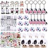 JOYMEMO 100 Pcs Cow Party Favors Supplies for Boys Girls, Include Keychains Stickers Cow Treat Goodie Bags Pens, Cow Theme Birthday Baby Shower Party Farmhouse Decorations