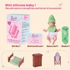 BABESIDE Mini Silicone Baby Dolls, 3 Inch Realistic-Newborn Full Silicone Cute Little Baby Dolls Tiny Real Life Miniature Baby Dolls with Playset Accessories for Girls Kids