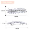 WHAVEL 2PCS Crystal Hair Barrettes for Women, Rhinestone Hair Clips Leaf French Barrette Wedding Hair Clips Bridal Hair Accessories for Women Bride Bridesmaid (Silver)