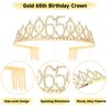 65th Birthday Sash and Crown for Women Gold 65th Birthday Tiara and Sash Set Gifts for Her 65 & Fabulous Sash Birthday Decorations Happy Birthday Crown and Sash Accessories Birthday Gift for Women