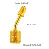 Mudder 7 Pieces Air Conditioning Refrigerant Angled Compact Ball Valve 1/4 Inch for R410A R134A R12 R22 HVAC and R410A Adapter 5/16 Inch Female to 1/4 Inch Male Flare for Mini Split System