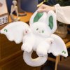 NatureMan 17.7inch Unique Bat Bunny Plush Pillow Kawaii Bat Rabbit Stuffed Animal,with Rabbit Ears and Bat Wings for Kids (White)