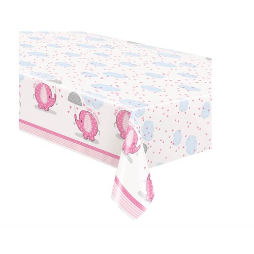 Unique Pink Elephant Rectangular Plastic Table Cover | 54" x 84" 1 Pc, 84" x 54"