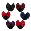 Driew Hair Clip, 6 Pcs Hair Net with Bow Hair Snoods for Women, Velvet, Polyester, Metal